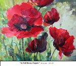 In Full Bloom, Poppies, Oil on Canvas